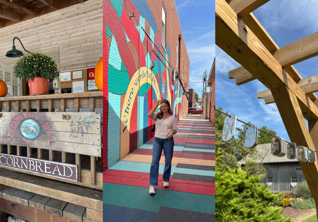 Things to explore in Jasper Indiana including the Jasper riverwalk, Art Loop, and Jasper City Mill