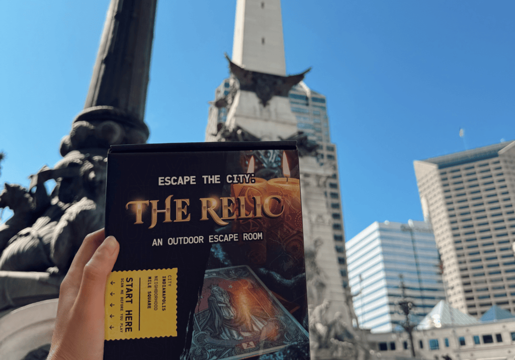 Outdoor escape room in Indianapolis that takes you all over downtown Indy solving clues